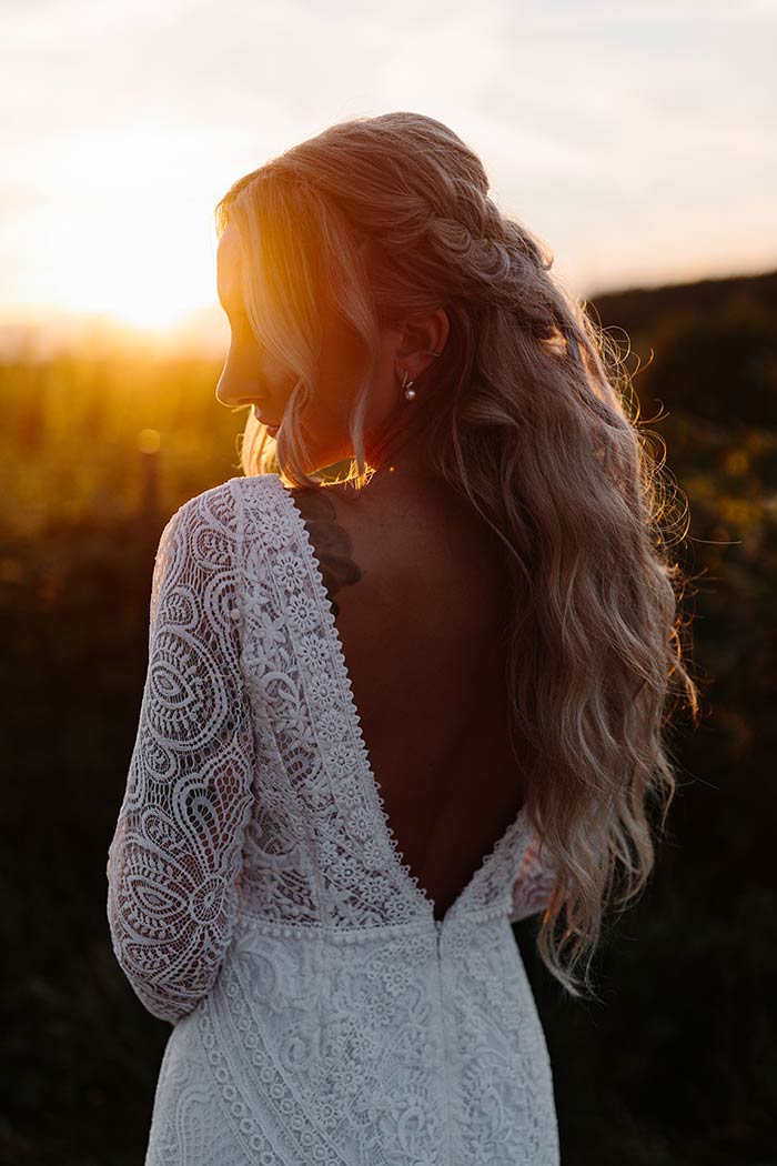 Braut bei Sonnenuntergang in Stuttgart